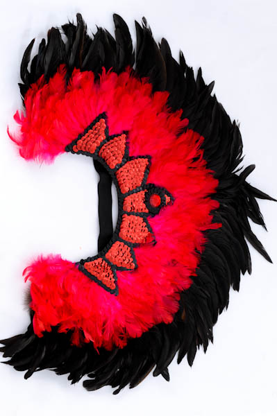 Parure de tête - 55 x 45 cm - fuchsia-rouge